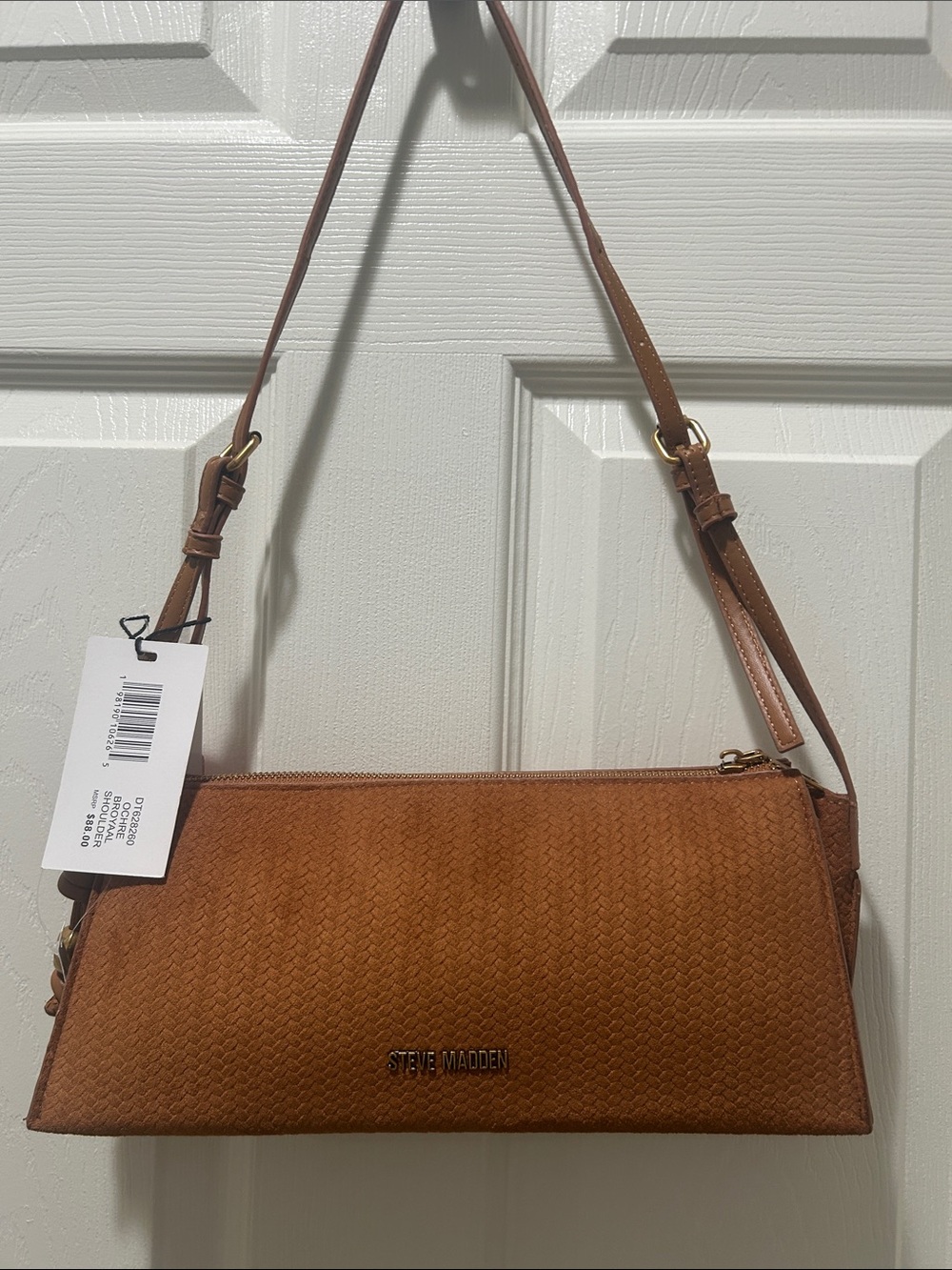 Steve Madden Cognac Woven Shoulder Bag